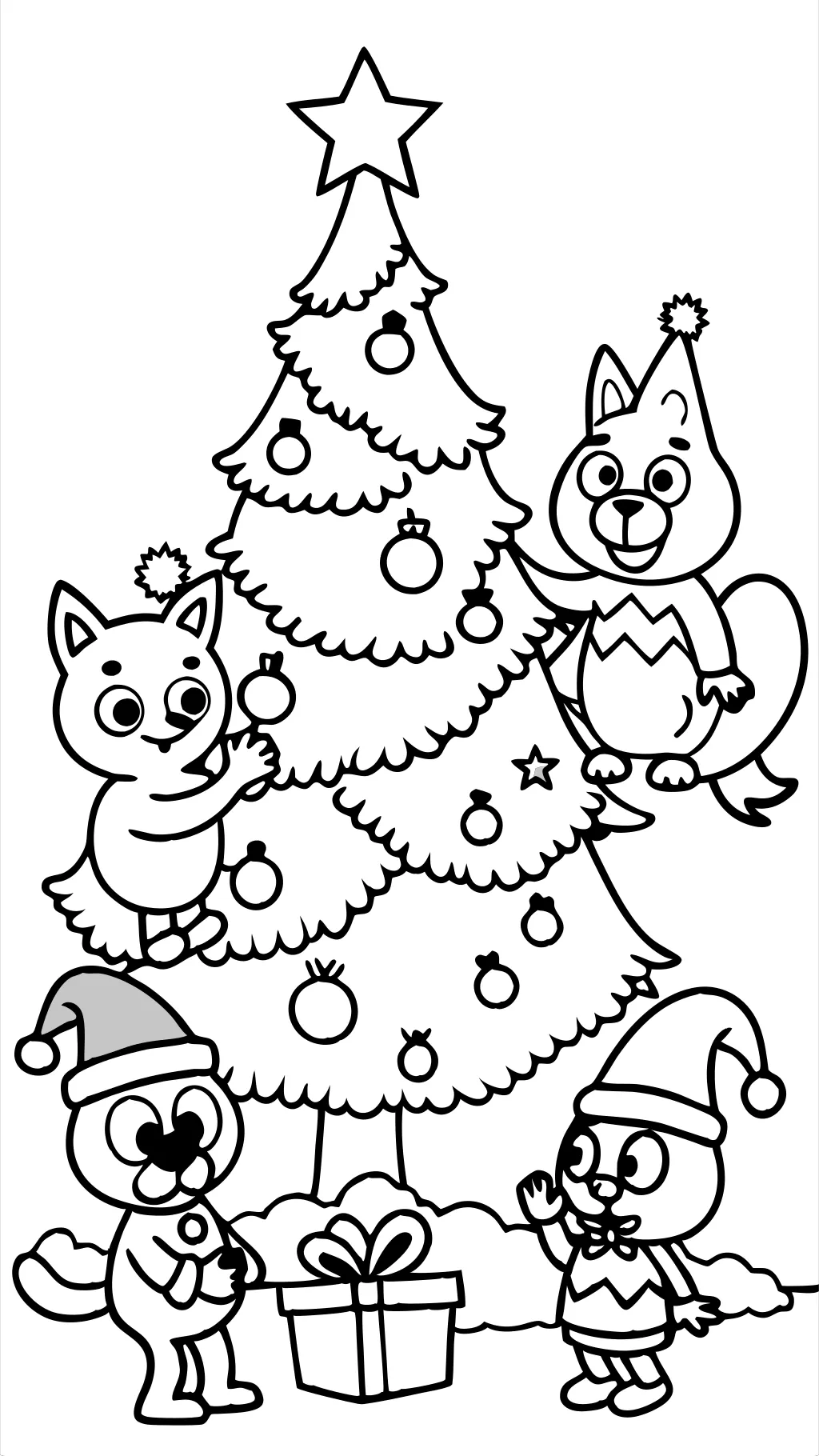 bluey christmas coloring page